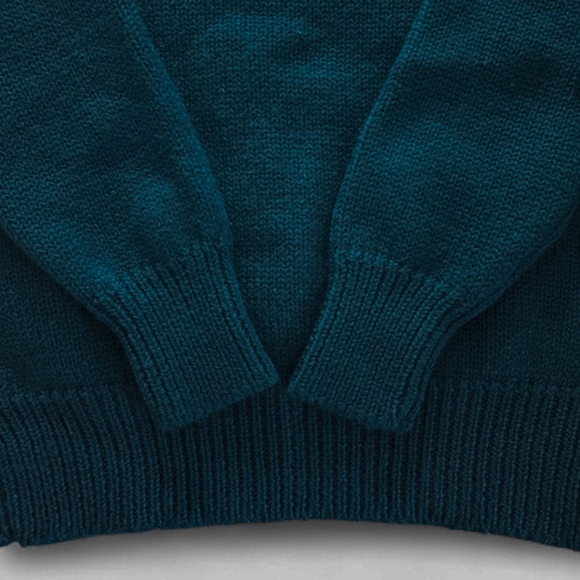 1980’s Vintage Gap & Co 100% Wool Mock Neck Sweater Womens Size Small. Deep Teal - Picture 3 of 6